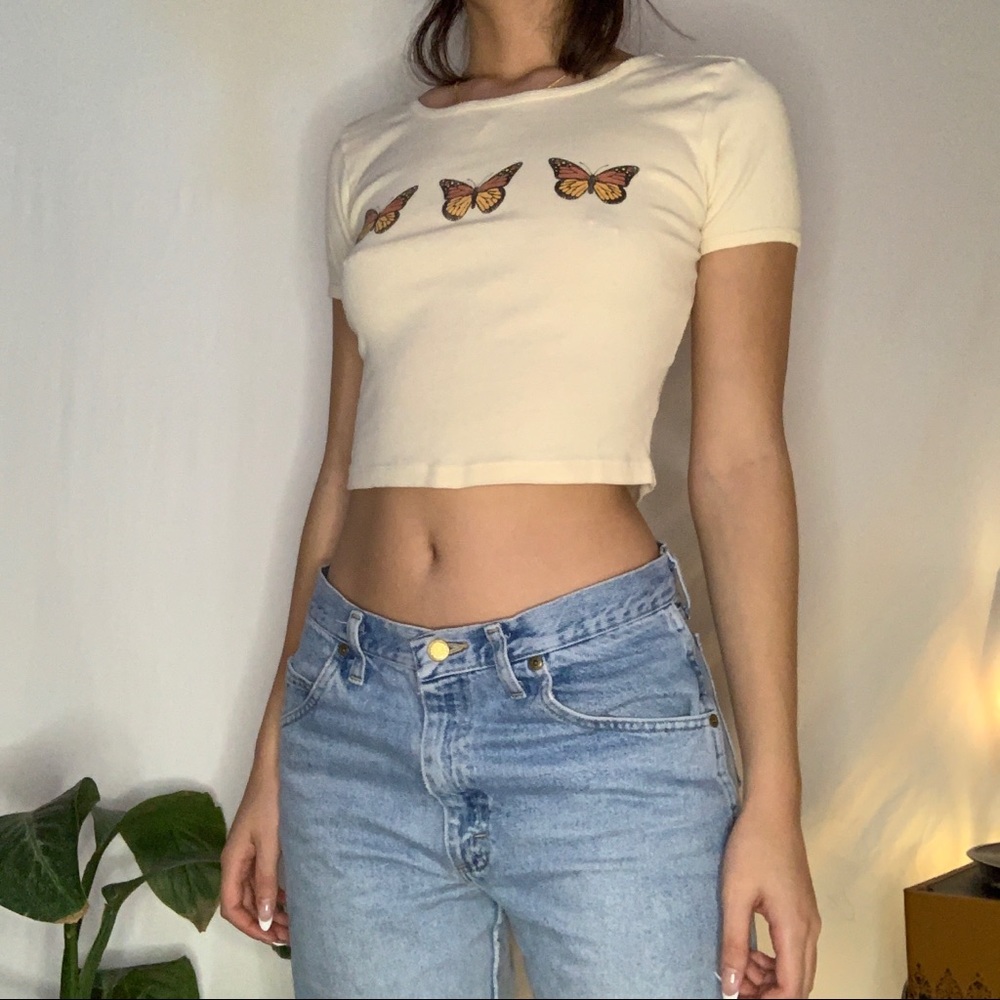 Cream butterfly shirt